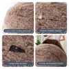 MAXYOYO Bean Bag Bed, Faux Fur BeanBag Chair to Velvet Floor Bed with Removable Cover, Coffee - 3 of 4