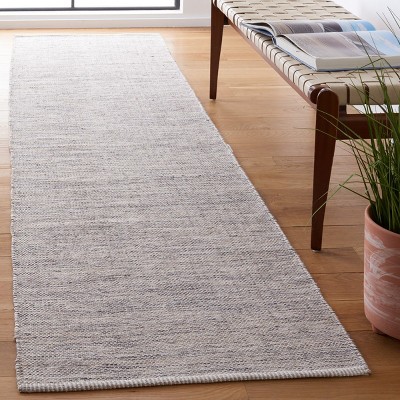 Ivory Abstract Handwoven Cotton 27'' Flatweave Rug