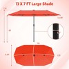 Costway 13 FT Large Patio Umbrella with LED Solar Lights Crank Handle 12 Heavy-Duty Ribs Beige/Brown/Gray/Navy/Orange/Wine - 3 of 4