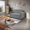 NicBex Couches for Living Room Pull-Out Sofa Bed Woven Polyester Fabric Upholstered Sleeper Sofa Couch with Solid Wood Frame, Gray - 3 of 4