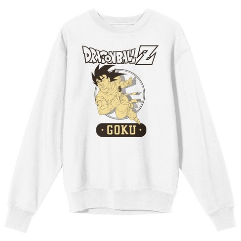 Dragon Ball Z Goku & Logo Crew Neck Long Sleeve White Men's Sweatshirt ,  -XXL