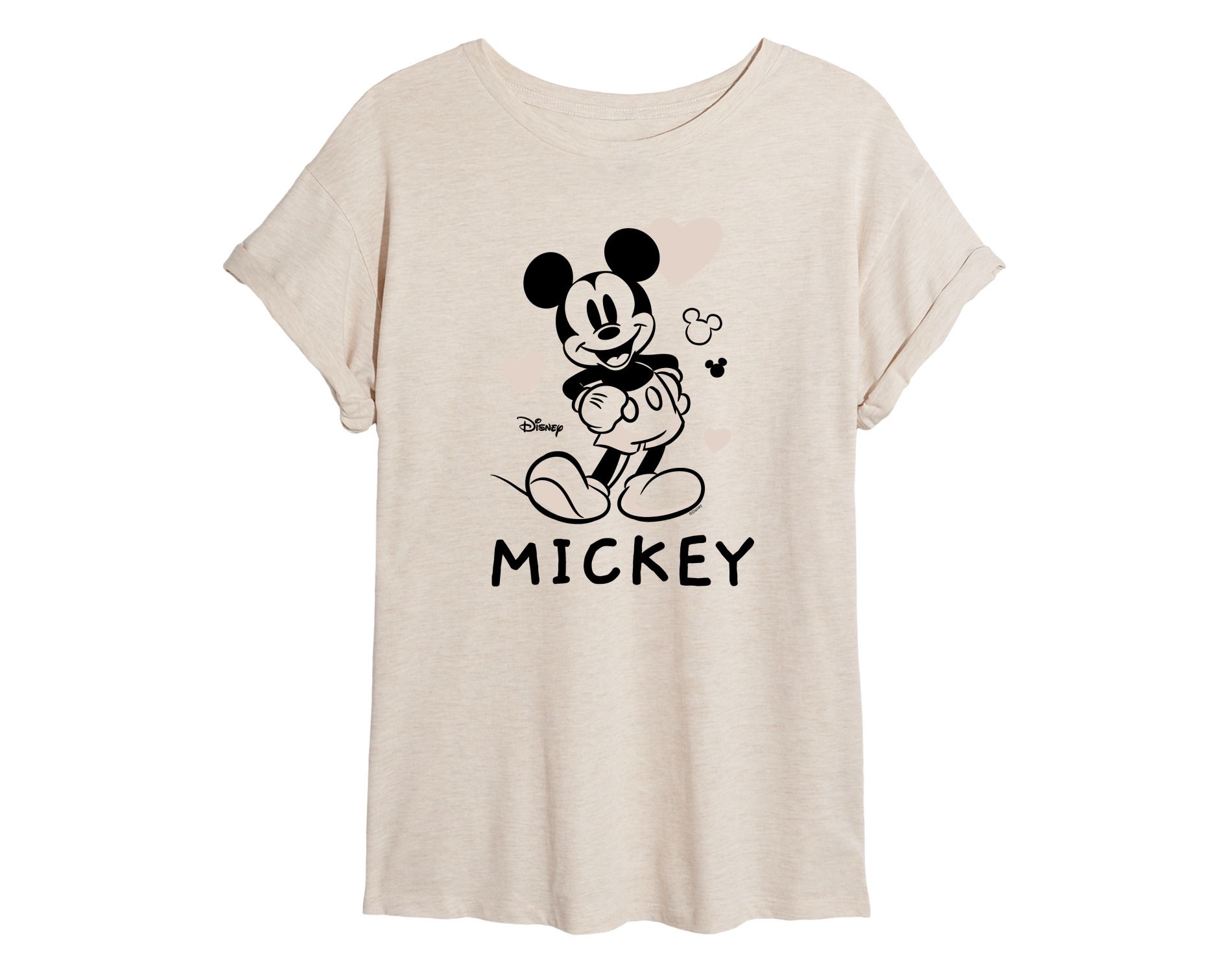 Women's Disney Mickey Oversized Graphic T-Shirt - Birch - Small