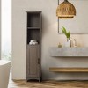 Teamson Home Russell Farmhouse Wooden Linen Tower Cabinet Salt Oak - Elegant Home Fashions - 2 of 4