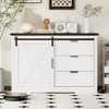 Bella Depot  47.2''W Storage Sideboard Cabinet with Silent Sliding Doors and Three Drawers - 2 of 4