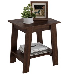 2-Tier Wood End Table,Small Side Table with Storage Shelf for Small Spaces, Bedroom, Entryway, Farmhouse - 1 of 4