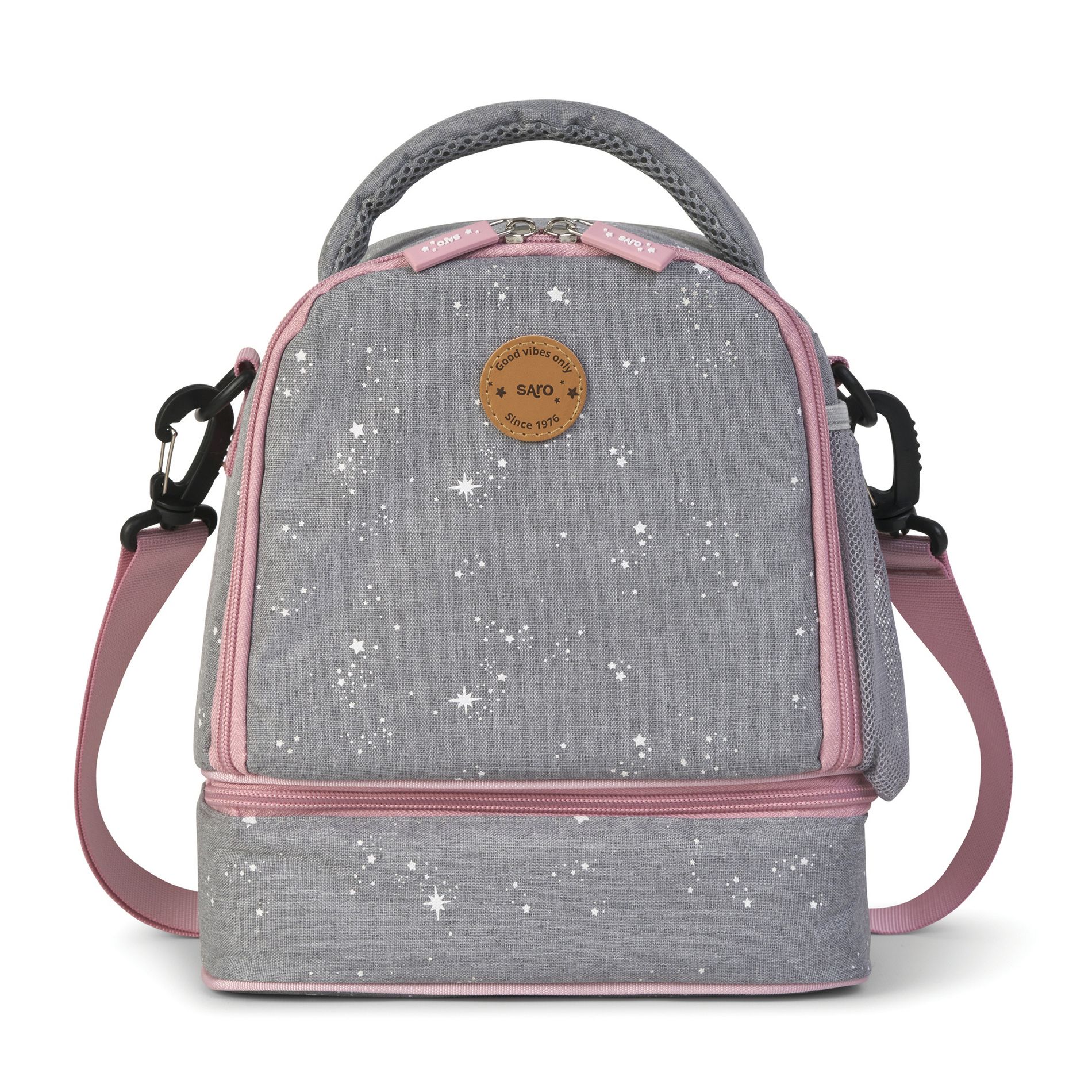 SARO Thermal Insulated Baby Food Bag - Pink Galaxy: Portable Toddler Lunch Cooler, Kids Insulated Bottle Bag