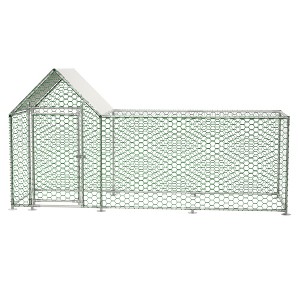 HANPURE 10x3FT Metal Chicken Coop Run Backyard Hen House Poultry Habitat Cage w/Cover - 1 of 4