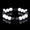 West Coast Jewelry Men's Polished Howlite and Onyx Stone Bead Adjustable Bracelet (10mm) - 2 of 4