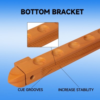 Oak 2-Piece Wall Mounted Pool Cue Rack Set