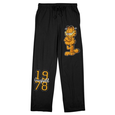 Garfield Logo Men's Black Sleep Pajama Pants-Small
