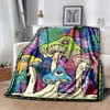 Lomsoe Colorful Mushroom Eyes Print Flannel Blanket - All Seasons Soft and Warm Throw Blanket for Napping, Camping, Travel, Office - 2 of 4