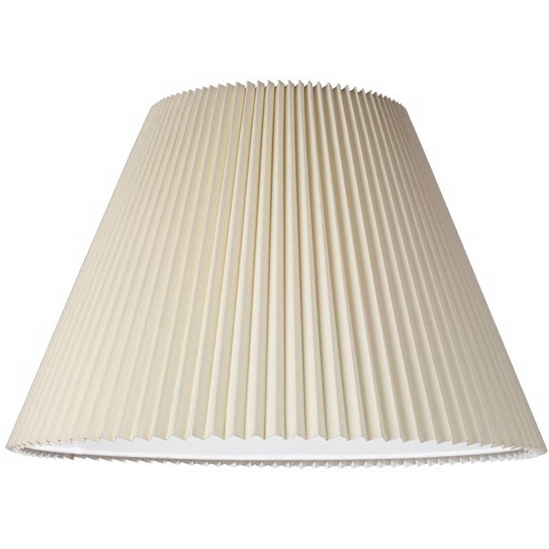 Springcrest Empire Lamp Shade Beige Pleated Large 10.75" Top x 22" Bottom x 15.5" High Spider Replacement Harp and Finial Fitting, 3 of 8