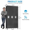 Metal Storage Cabinet with Doors and Shelves, 71” Lockable Garage Cabinet, Black Steel Utility Cabinet for Office, Clothes - 3 of 4