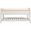 ACEPANO 39 in. W Multifunctional Entryway Storage Bench with Padded Seat, Drawers & Shoe Rack-White - 3 of 4