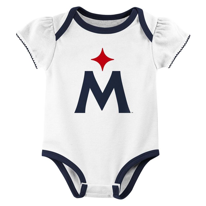 MLB Minnesota Twins Infant Girls&#39; 3pk Bodysuit, 2 of 5