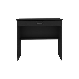 HomeRoots 32" Black Wood Computer Desk With Drawer - 1 of 4