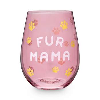 Blush Fur Mama Large Stemless Wine Glass, Perfect for Red or White Wine, Glassware Gift, Pink, 20 Oz, Set of 1