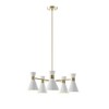 Ink+Ivy Ezra 5-Light Adjustable Chandelier Antique Brass/White: Mid-Century Dining Room Lighting - 4 of 4