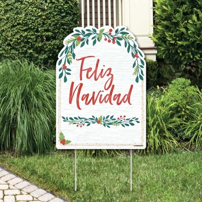 Big Dot of Happiness Feliz Navidad - Party Decorations - Holiday and Spanish Christmas Party Welcome Yard Sign