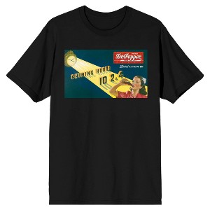 Dr Pepper Shining Hours Vintage Ad Men's Black T-shirt - 1 of 2