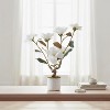 2 Pack Artificial Magnolia Tree,Realistic Faux Pink Plant with 12 Bloomings,Sturdy White Pot,Realistic Magnolia Grandiflora for Living Room,Office - 3 of 4