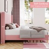 Corduroy Upholstered Bed Frame with 51" Wingback Headboard & Wooden Slats, No Box Spring Needed - 3 of 4