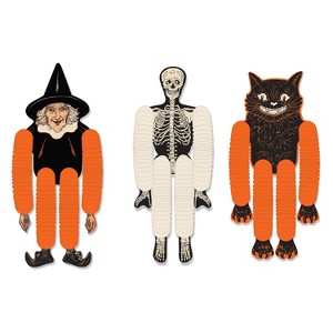 Beistle Vintage Halloween Tissue Dancers, 14", (3/Pkg) Multicolored - 1 of 4