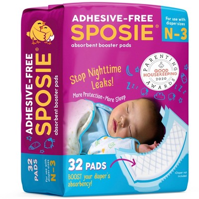 Sposie Booster Pads For Overnight Diaper Leak Protection - (Select Size and Count)