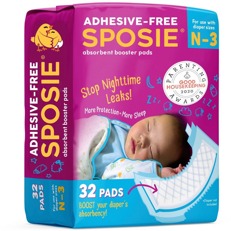 Sposie Booster Pads For Overnight Diaper Leak Protection - 32ct, 1 of 9