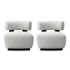 Manhattan Comfort Set of 2 Bartow Modern Woven Fabric Upholstered Accent Chairs Ivory/Black - 2 of 4