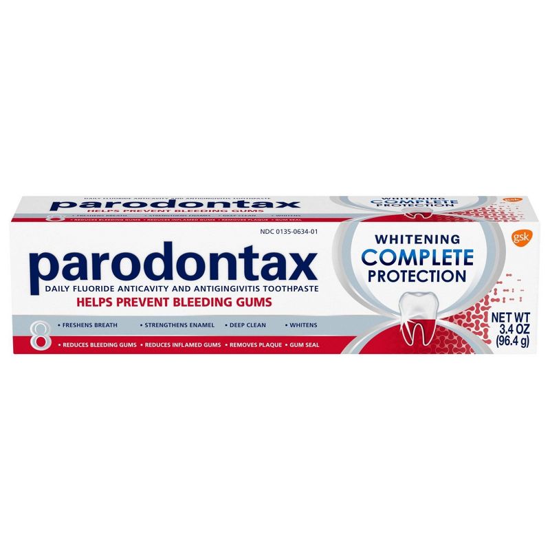 Parodontax Whitening Complete Protection Bleeding Gum Prevention Toothpaste - 3.4oz/1ct, 6 of 12
