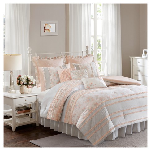 Desiree Cotton Percale Comforter Bedding Set With Euro And