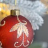 NAYSAYE Party Decoration and Accessories Glass Christmas Ball Ornament Set for Holiday Celebration, Red, 3"*3"*0.07" - 3 of 4