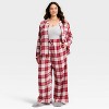 Women's Flannel Long Sleeve Button Down Shirt and Pants Pajama Set - Auden™ - 3 of 3
