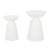 Maggift Patio End Tables Accent Side End Table for Outdoor and Indoor, Garden, Backyard Use, Special Design, White, 15"*15"*20.75" - 4 of 4