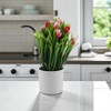 Unique Bargains Artificial Plants Tulip Decorative Pot Plastic 3.15"x3.15"x9.84" 1 Pc - 2 of 4