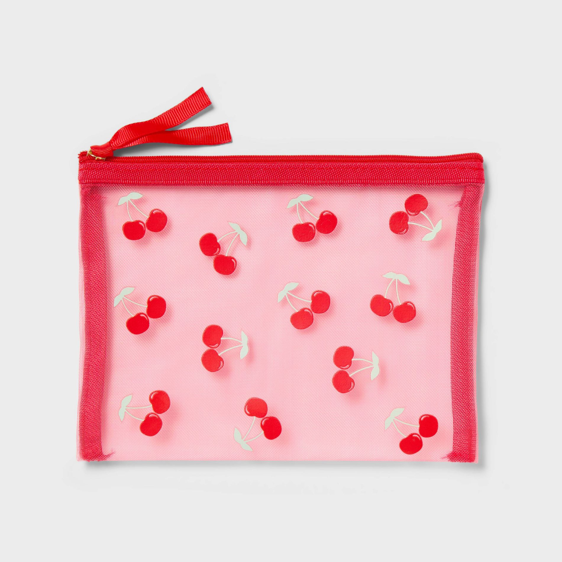 Valentine's Day Mesh Cherry Red Pencil Pouch - Spritz™