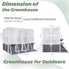 VYNXARIA Greenhouse, Wooden Lean to Greenhouses for Outdoors, Heavy Duty Walk in Green House for Outside Winter - 4 of 4