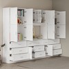 Famapy Multi-Section Storage Cabinet with Glass-Door,Adjustable Shelves & Multiple Drawers: Multi-Functional Organizer for Bedroom & Living Room - 4 of 4