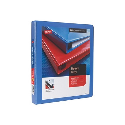 Staples Heavy Duty 1" 3-Ring View Binder Periwinkle (24668) 56289-CC/24668