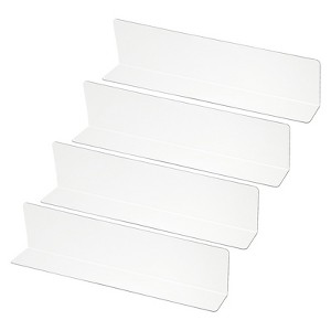 Unique Bargains Acrylic Smooth L-Shaped Bedroom Kitchen Office Shelf Dividers 4 Pcs - 1 of 4