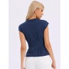 INSPIRE CHIC Women's Peplum Cap Sleeve Crew Neck Summer Knit Business Work Tops - 3 of 4