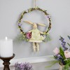 Northlight Girl Bunny Artificial Floral Easter Wreath - 10" - Green - 2 of 4
