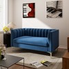 55 in. Wide Mid-Century Channel Tufted Velvet 2-Seater Sofa Couch Loveseat - Morden Fort - 3 of 4