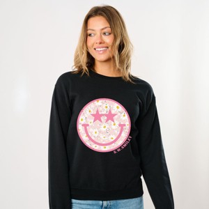 Simply Sage Market S.W.Smiley Floral Smiley Face Sweatshirt - 1 of 4