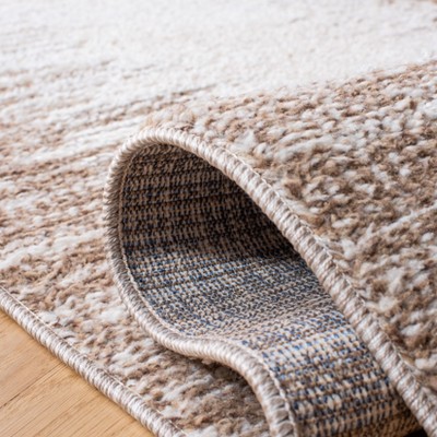 Ivory Diamond Shag 5' x 7' Braided Edge Synthetic Area Rug