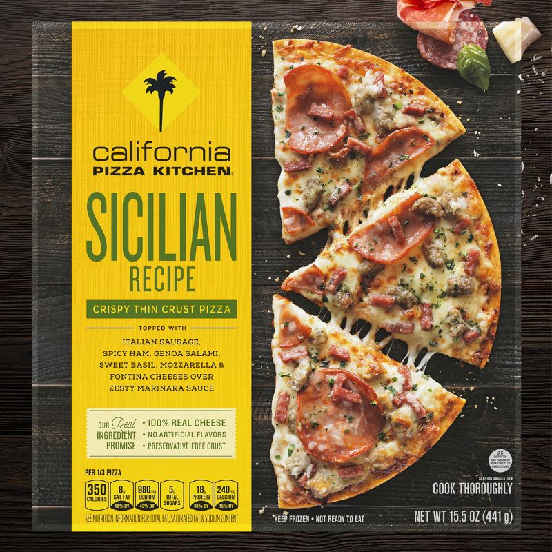California Pizza Kitchen Sicilian Recipe Frozen Thin Crust Pizza - 15.5oz, 4 of 14