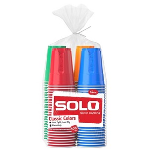 Solo 4 Color Disposable Cups - 16oz/100ct : Target