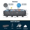 Bestway APX 365 18' x 9' x 52" Rectangular Above Ground Swimming Pool Outdoor Backyard Framed Pool Set with Sand Filter Pump, Ladder, and Cover, Gray - 3 of 4