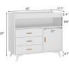 Wooden Diaper Changer, 3 Drawer Changing Dresser with Safety Belt and Rails, Sideboard with Changing Mat, Nursery Sideboard,Diaper Changing Station - 3 of 4